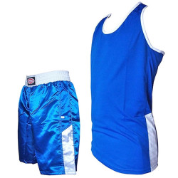 Boxing Suit CYCLONE Blue Singlet Shorts sz-S