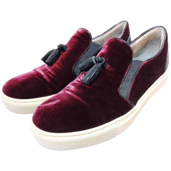 Vakko Kadın Püsküllü Slip-On Sneaker Kadife Bordo Beyaz Vakko Kadın Püsküllü Slip-On Sneaker Kadife Bordo Beyaz