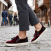 Vakko Kadın Püsküllü Slip-On Sneaker Kadife Bordo Beyaz