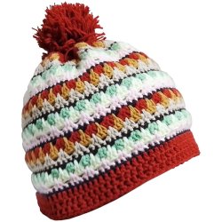 Akyıldız Renkli Bere El Yapımı Örgü Sanatı Tığ İşi