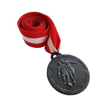 Eray Futbol Temalı Bronz Madalya Kırmızı Beyaz Kurdeleli